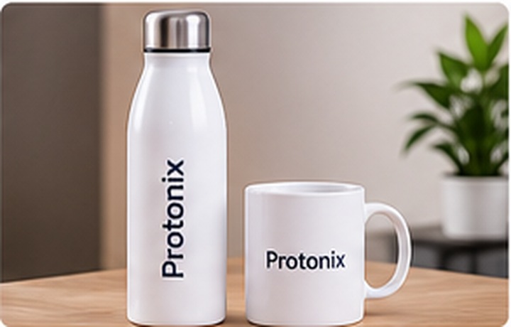 Branded bottle and mug set