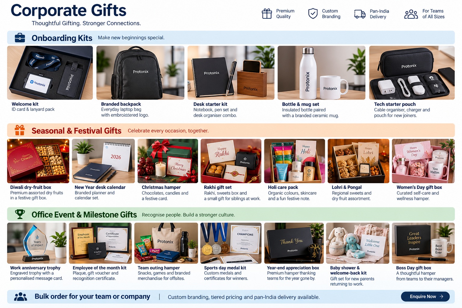 A curated collection of branded corporate gifts and onboarding products